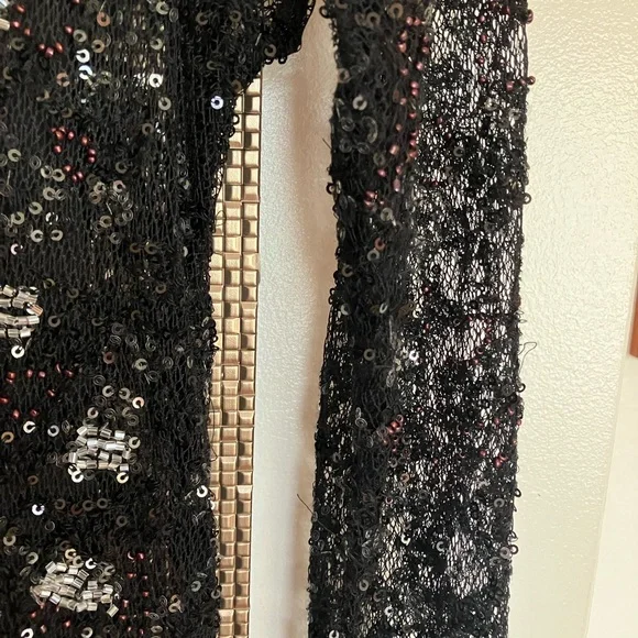 Zara Limited Edition Black Midi Embellished dress. NWOT size M/L - Picture 4 of 16